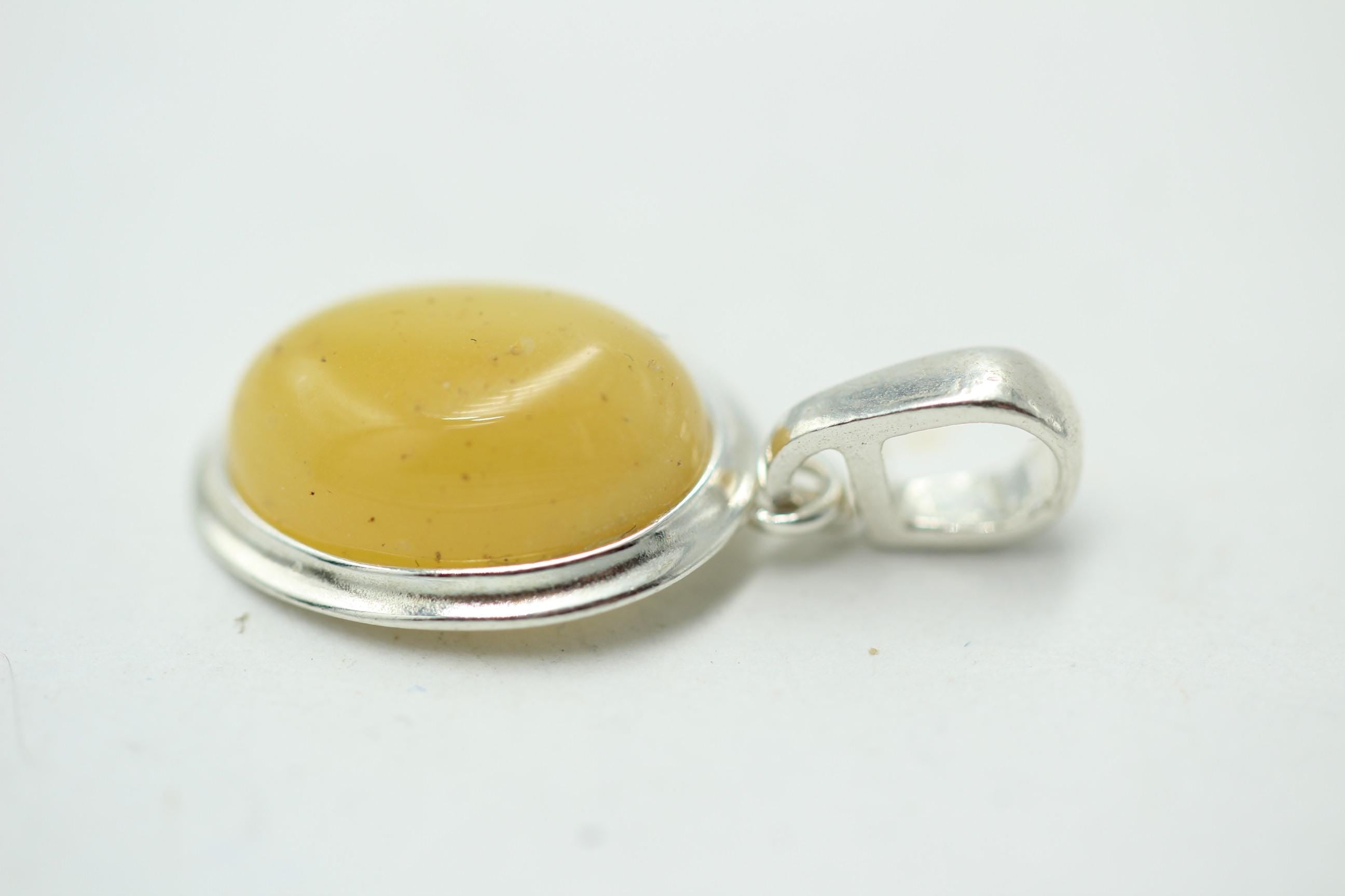 Bernstein Design Anhänger 925 Silber Collier Kette Bernsteinanhänger Top