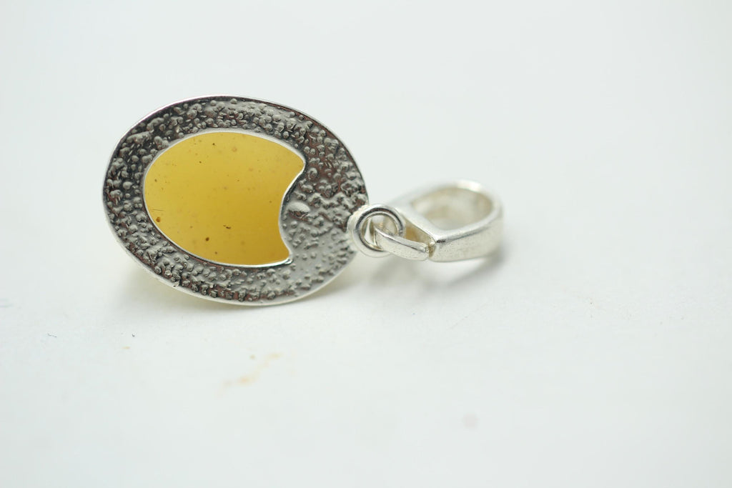 Bernstein Design Anhänger 925 Silber Collier Kette Bernsteinanhänger Top