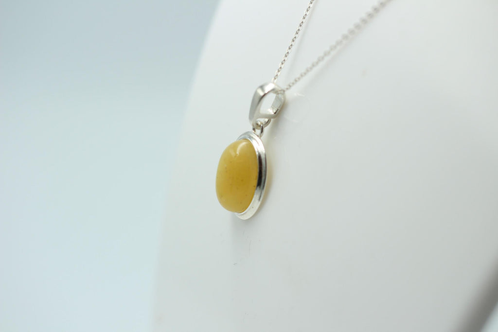 Bernstein Design Anhänger 925 Silber Collier Kette Bernsteinanhänger Top