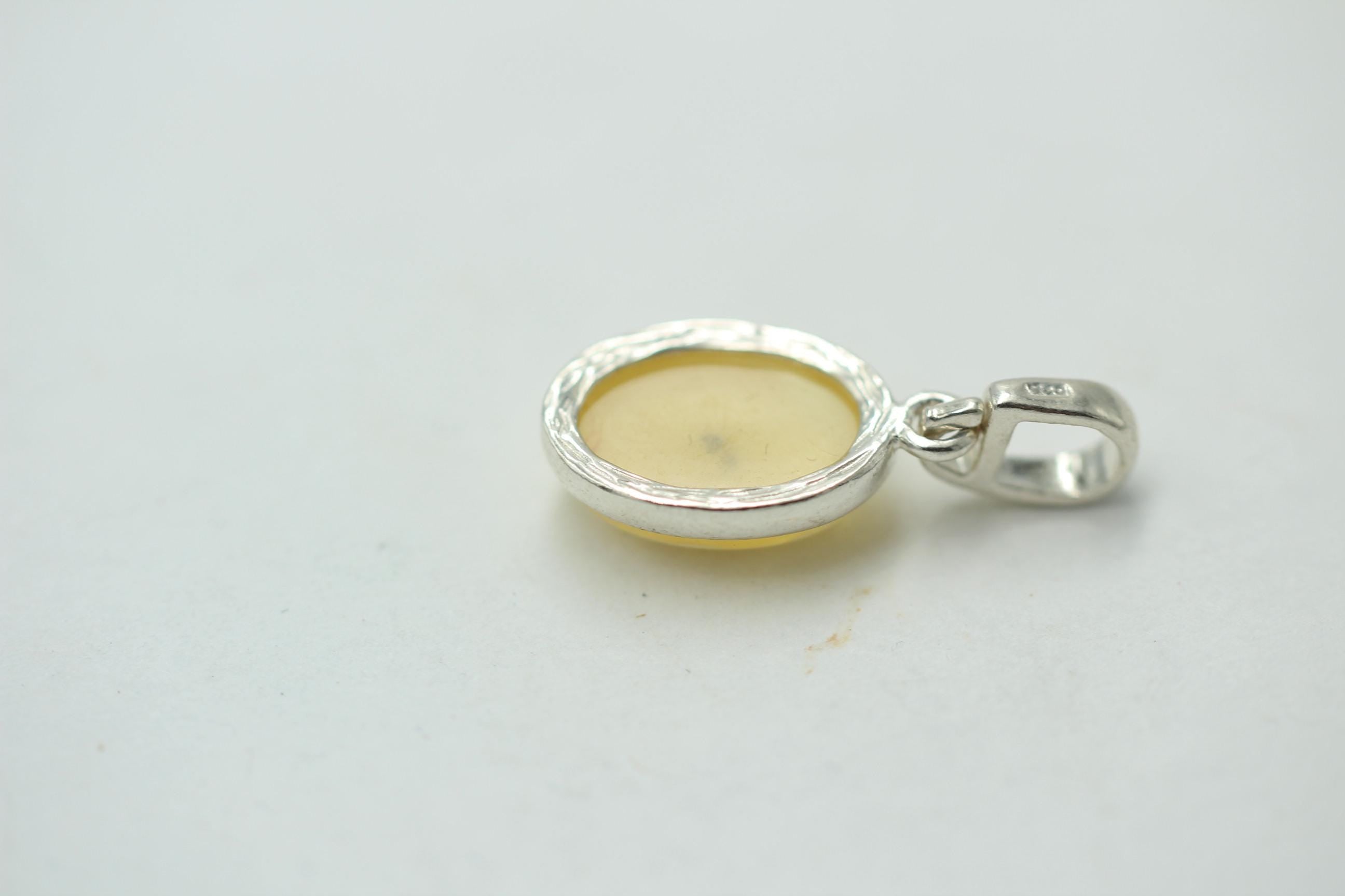 Bernstein Design Anhänger 925 Silber Collier Kette Bernsteinanhänger Top