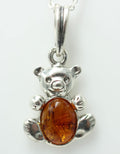 Bärenanhänger 925 Silber Bernstein Bär Anhänger Collier Kette Kinderschmuck