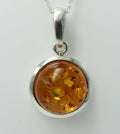 Bernstein Anhänger 925 Sterling Silber brauner Bernstein Collier Kette Top Edel