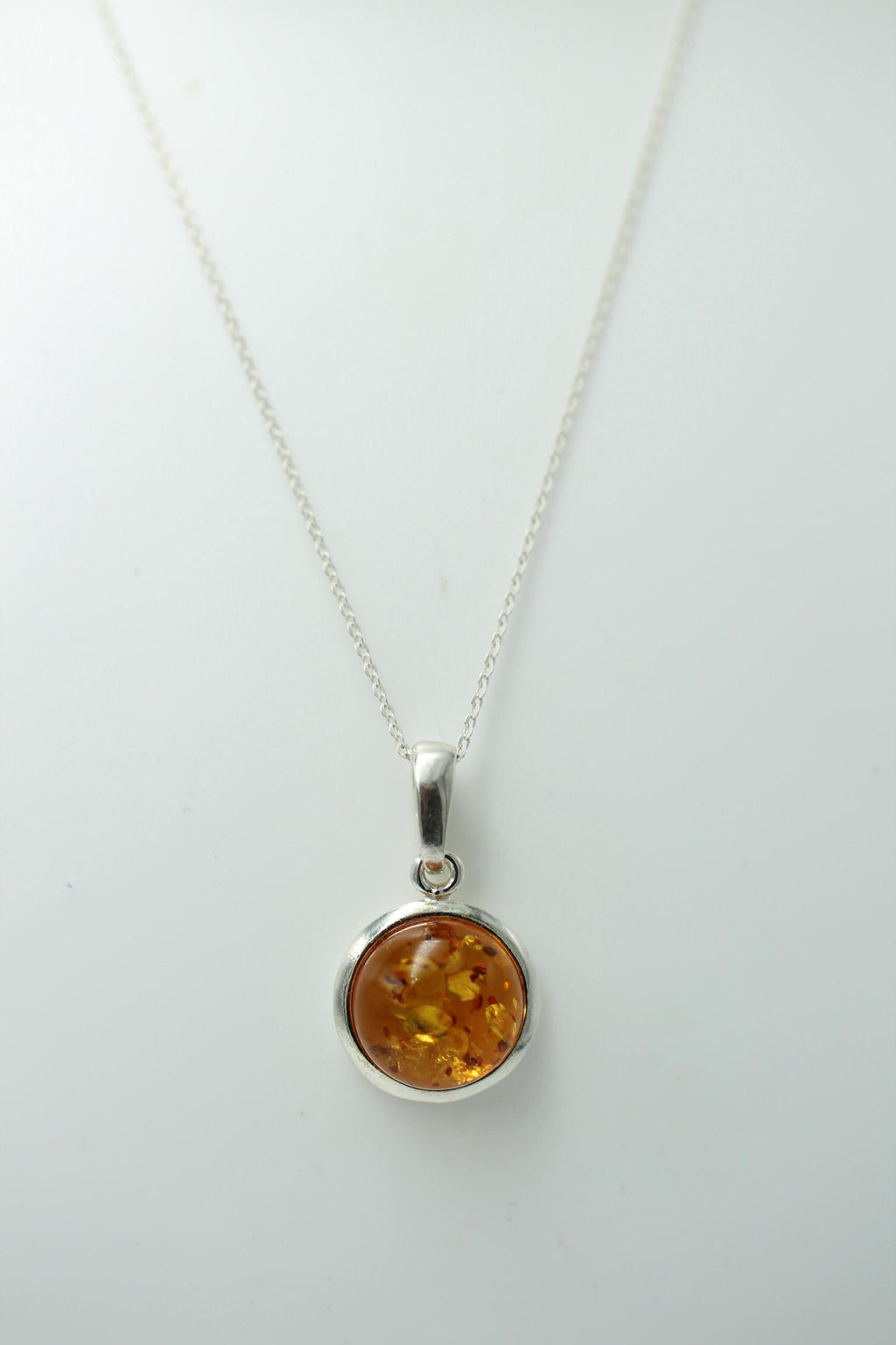 Bernstein Anhänger 925 Sterling Silber brauner Bernstein Collier Kette Top Edel