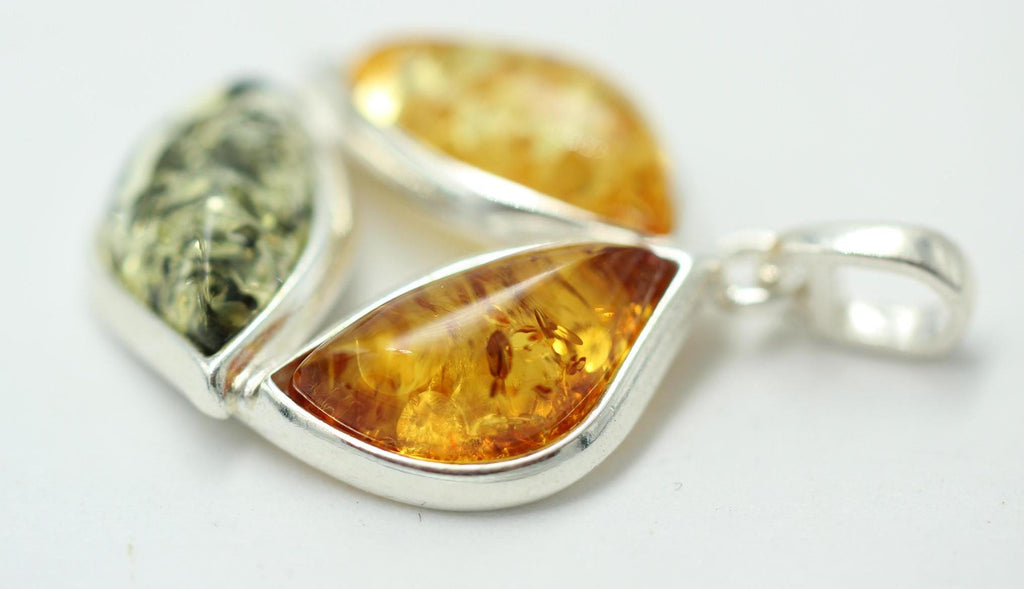 Design Bernstein Anhänger Silber Collier Kette Bernsteinanhänger Top Edel
