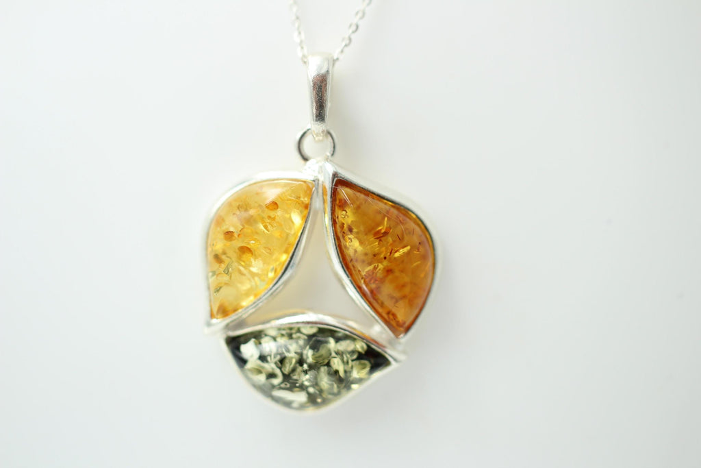 Design Bernstein Anhänger Silber Collier Kette Bernsteinanhänger Top Edel