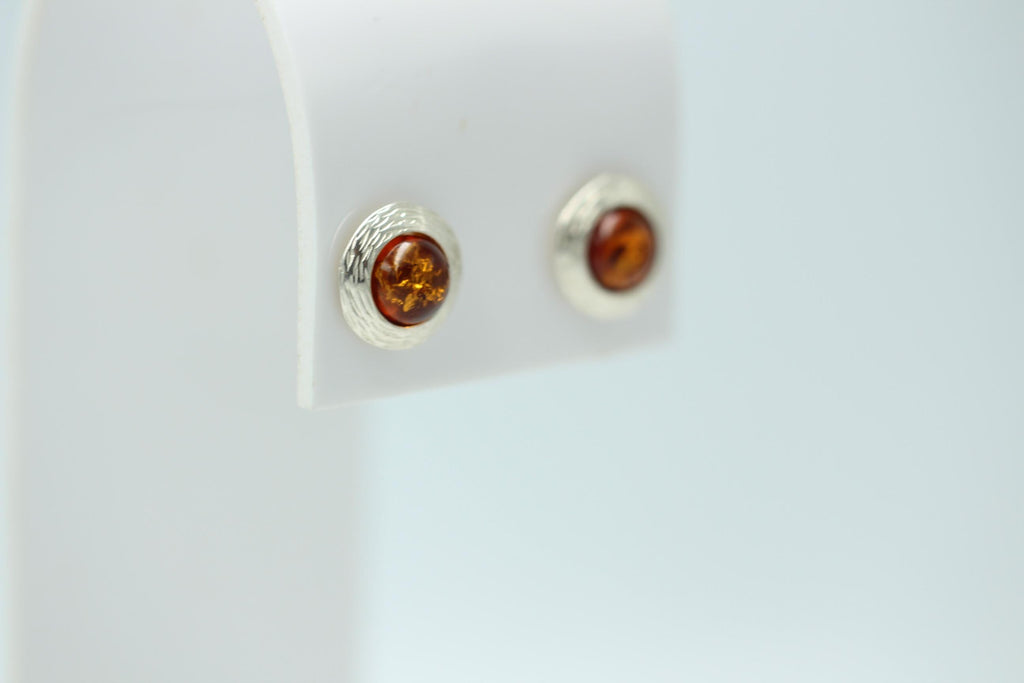 Bernstein Design Ohrstecker 925 Sterling Silber Bernsteinschmuck Designschmuck