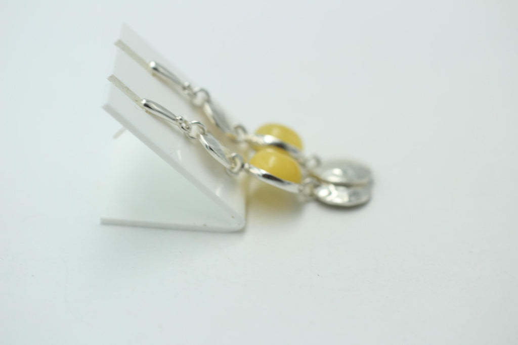 Design Bernstein honigfarbener Bernstein Ohrstecker 925 Sterling Silber