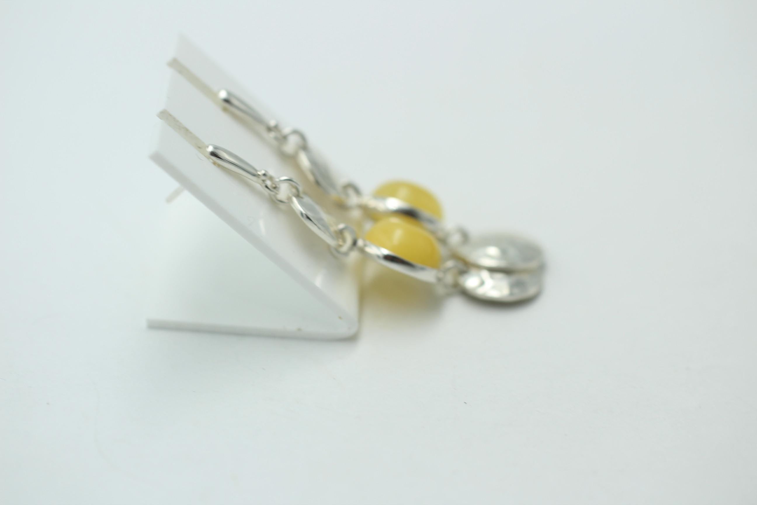 Design Bernstein honigfarbener Bernstein Ohrstecker 925 Sterling Silber