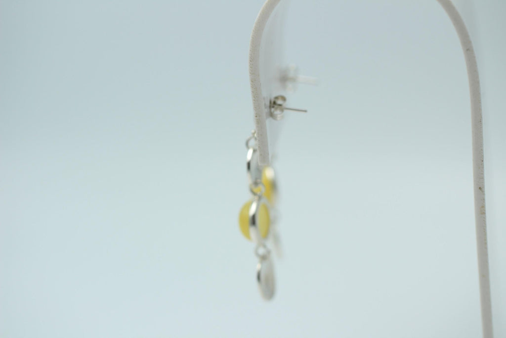 Design Bernstein honigfarbener Bernstein Ohrstecker 925 Sterling Silber