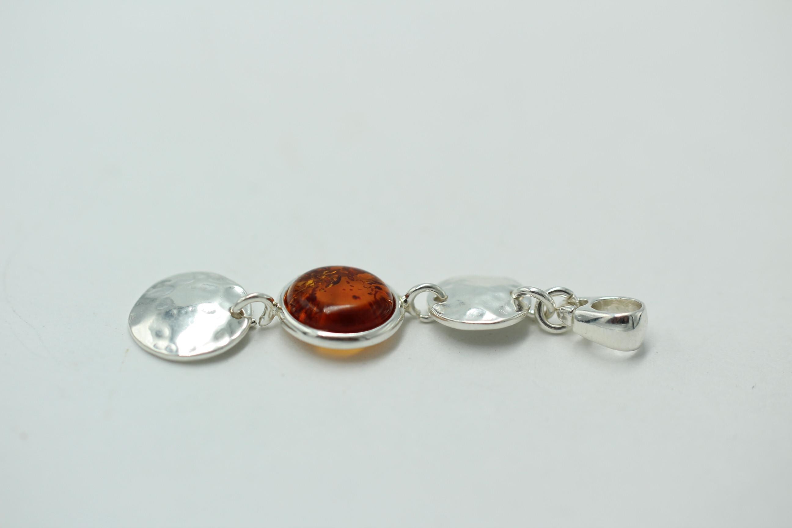 Bernstein Design Anhänger 925 Silber  Bernsteindesign Top Edel