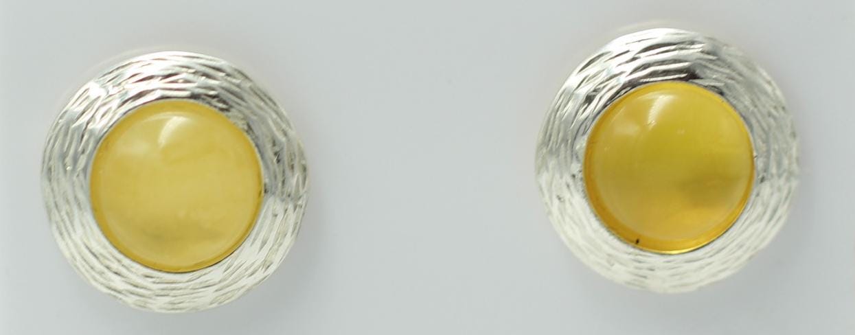Bernstein Design Ohrstecker 925 Sterling Silber Bernsteinschmuck Designschmuck
