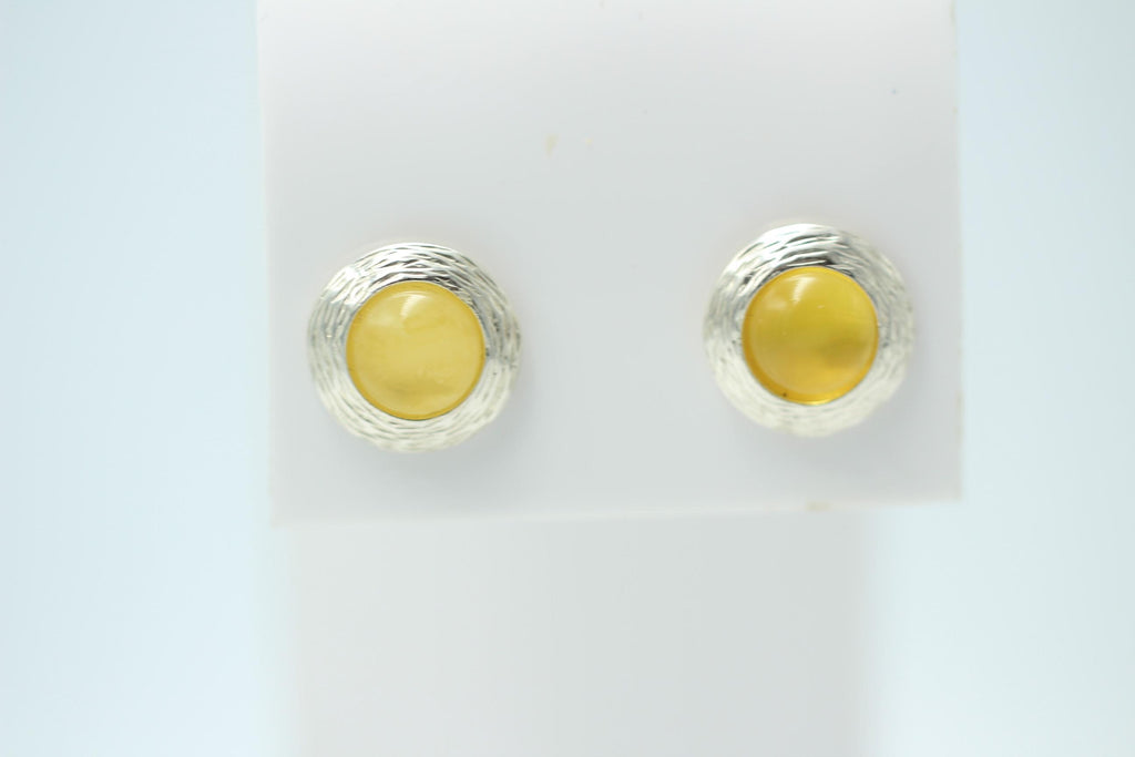 Bernstein Design Ohrstecker 925 Sterling Silber Bernsteinschmuck Designschmuck