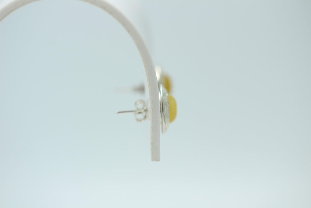 Bernstein Design Ohrstecker 925 Sterling Silber Bernsteinschmuck Designschmuck