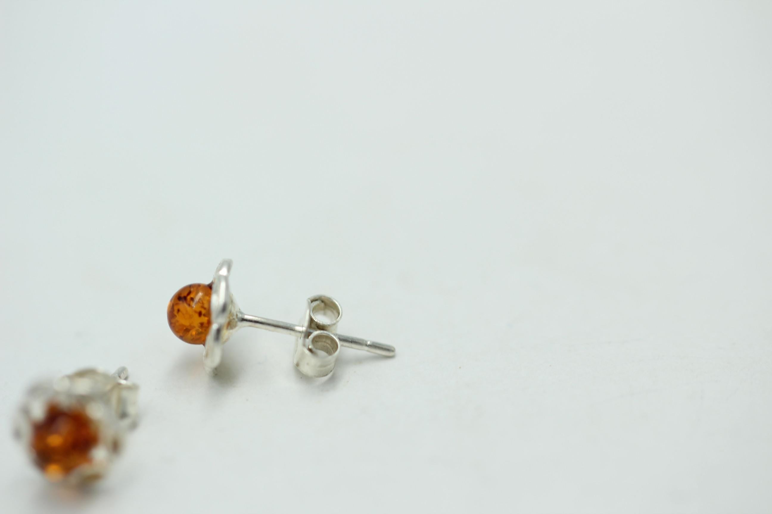 Bernsxtein Ohrstecker 925 Silber Schmuck Ohrschmuck Bernsteinschmuck Top Edel