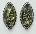 Bernstein Ohrstecker Marquise grün 925 Sterling Silber Bernsteinschmuck Top