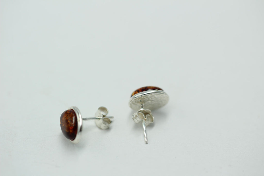 Edler brauner Bernstein Ohrstecker 925 Silber Ohrschmuck Bernstein aus Letland
