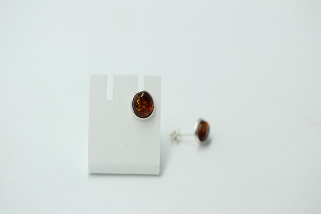 Edler brauner Bernstein Ohrstecker 925 Silber Ohrschmuck Bernstein aus Letland