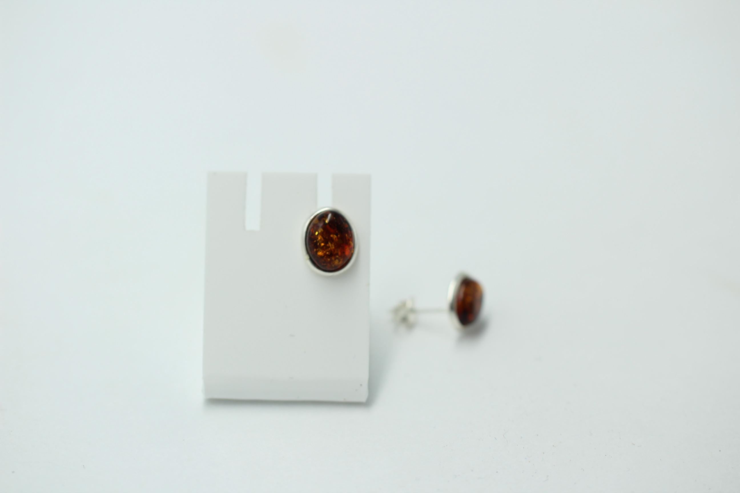 Edler brauner Bernstein Ohrstecker 925 Silber Ohrschmuck Bernstein aus Letland
