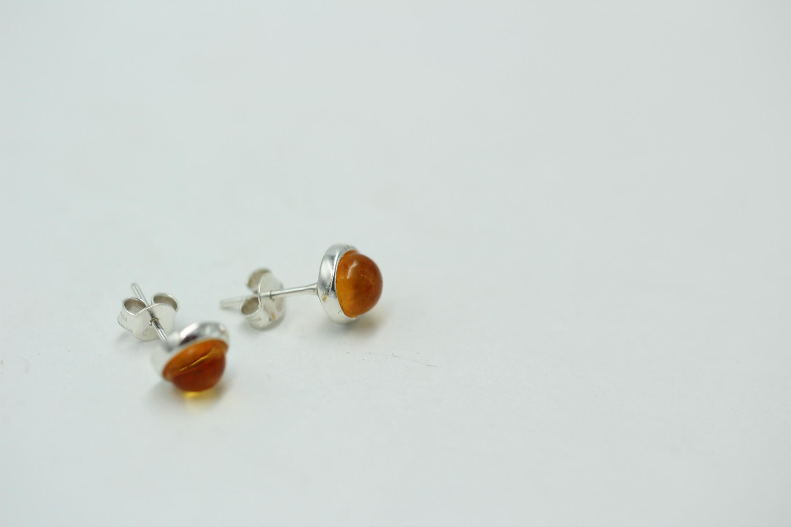 Design Bernstein Ohrstecker 925 Silber Bernsteinohrschmuck Top Edel Bernstein
