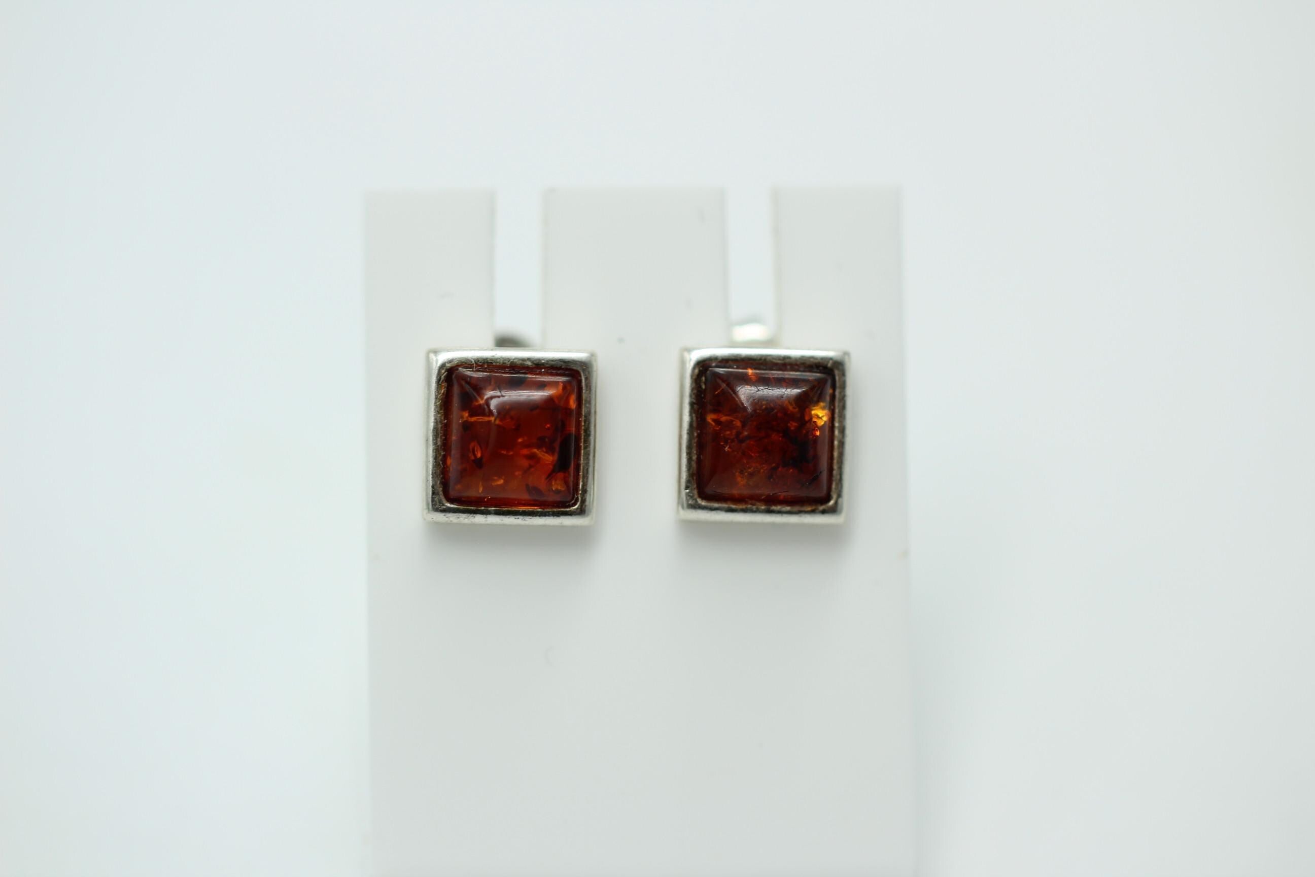 Design Bernstein Ohrstecker 925 Silber Bernsteinohrschmuck Top Edel Bernstein