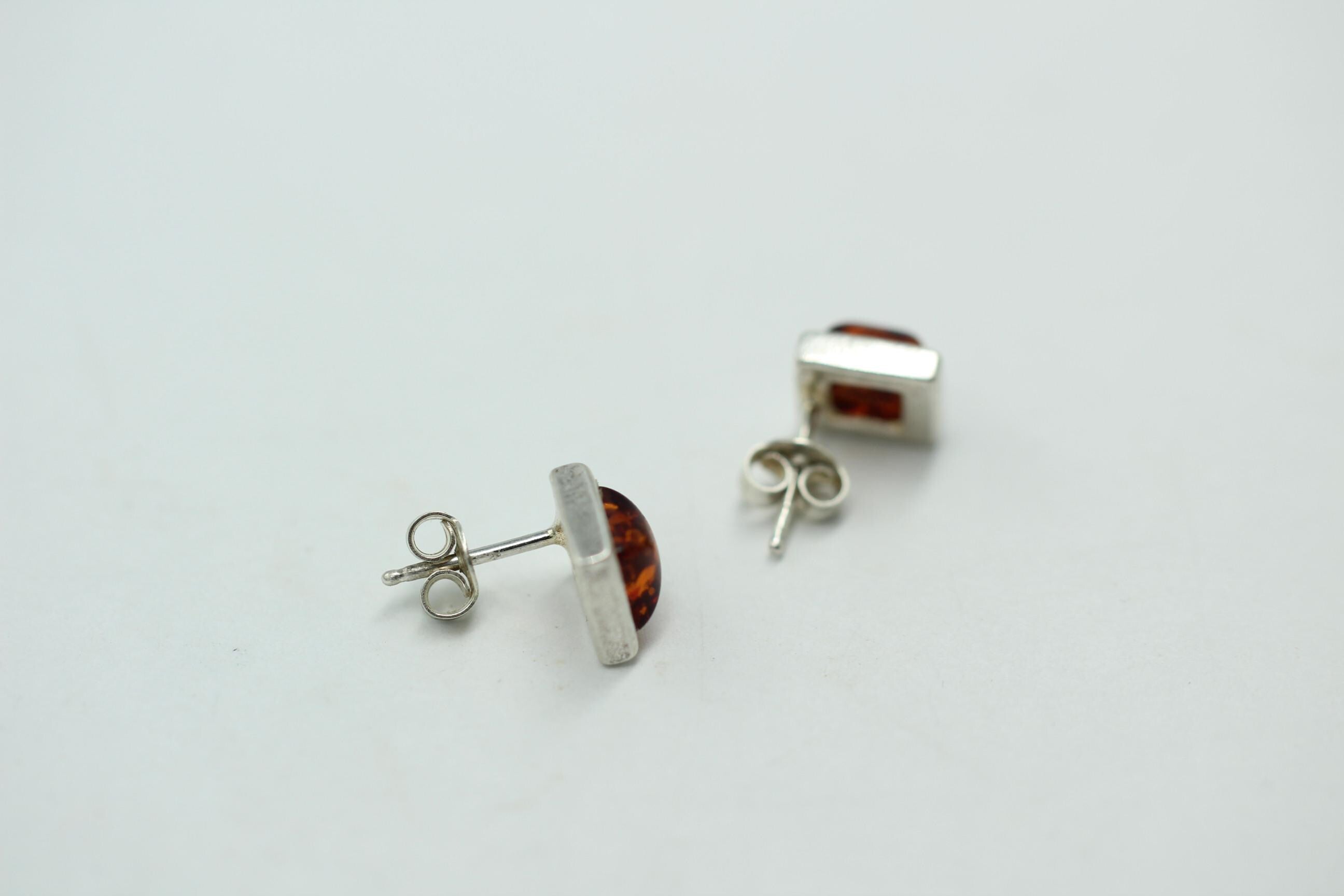Design Bernstein Ohrstecker 925 Silber Bernsteinohrschmuck Top Edel Bernstein