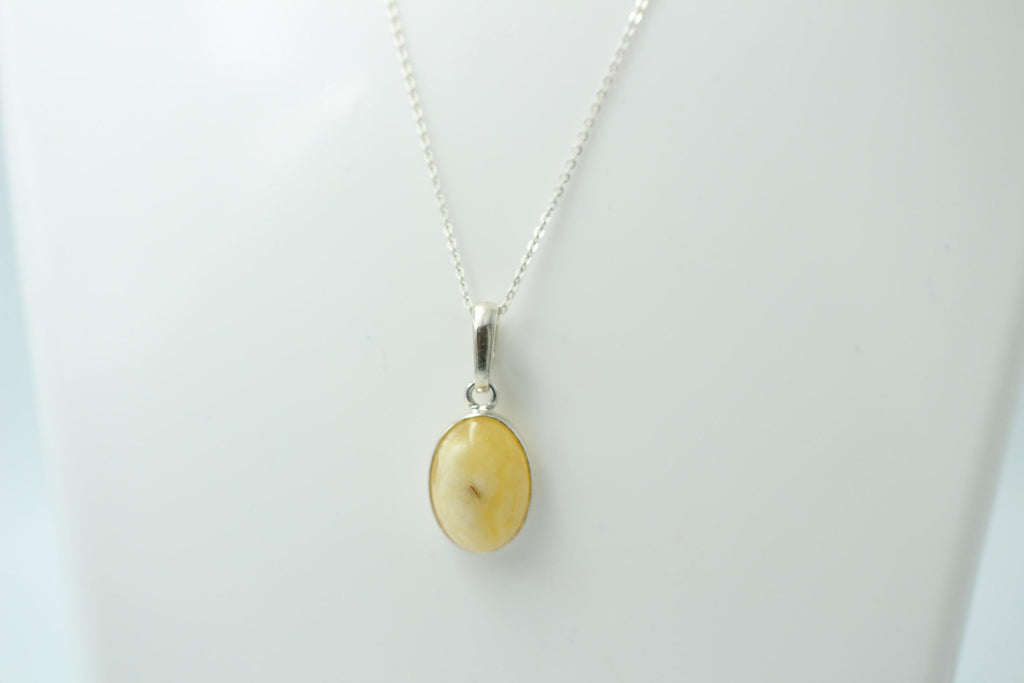 Bernstein Design Anhänger 925 Silber Collier Kette Bernsteinanhänger Top
