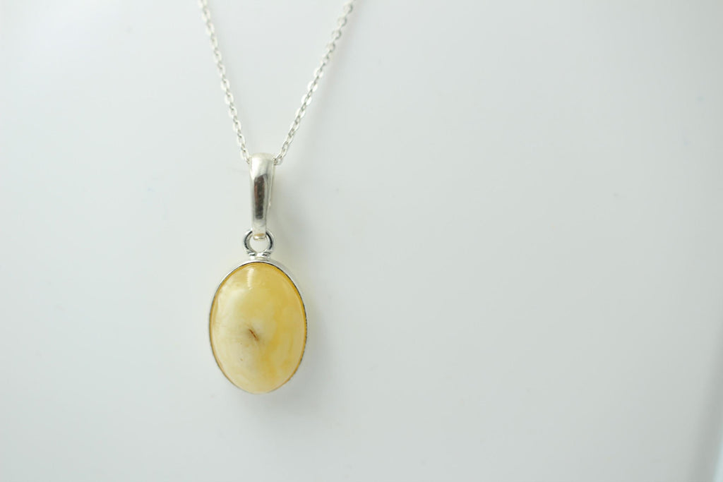 Bernstein Design Anhänger 925 Silber Collier Kette Bernsteinanhänger Top