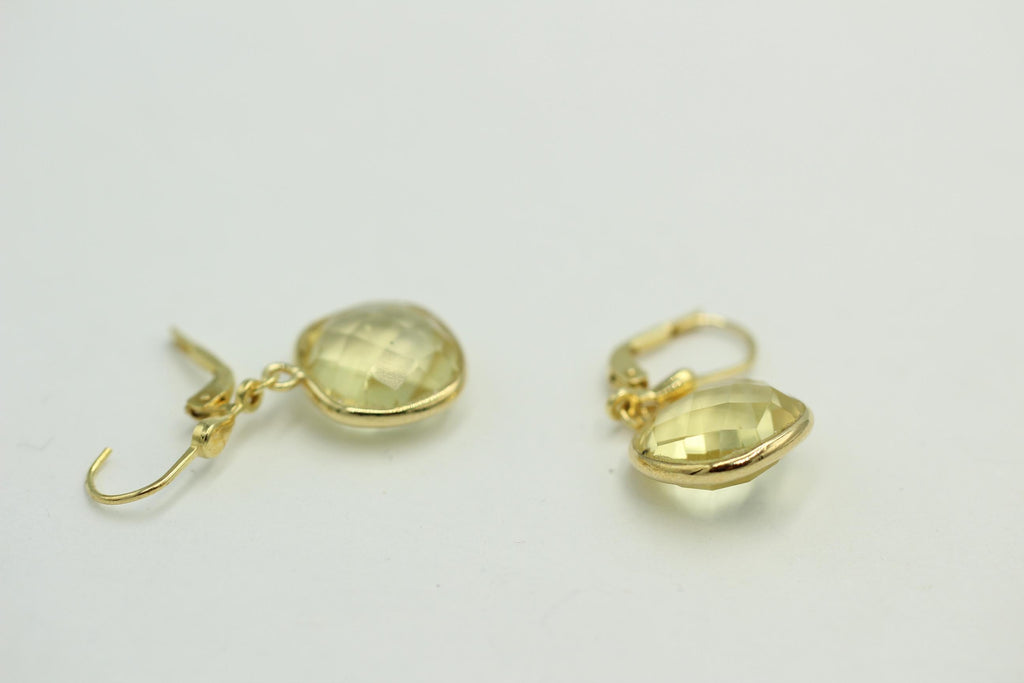 Edle ca 12,5 Carat Lemonquarz Ohrhänger 925 Silber hochwertig vergoldet Top Edel