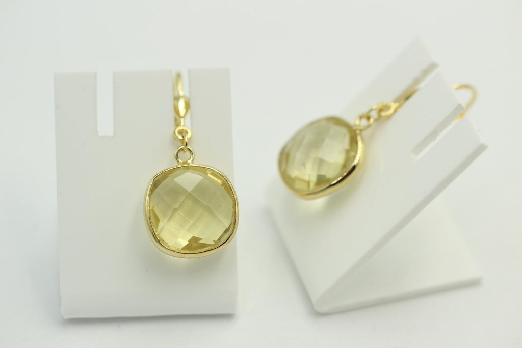 Edle ca 12,5 Carat Lemonquarz Ohrhänger 925 Silber hochwertig vergoldet Top Edel