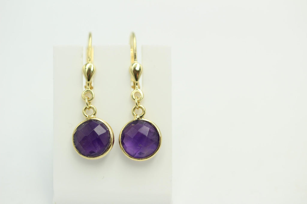Edle ca 2,9 Carat Amethyst Ohrhänger 925 Silber hochwertig vergoldet Top Edel