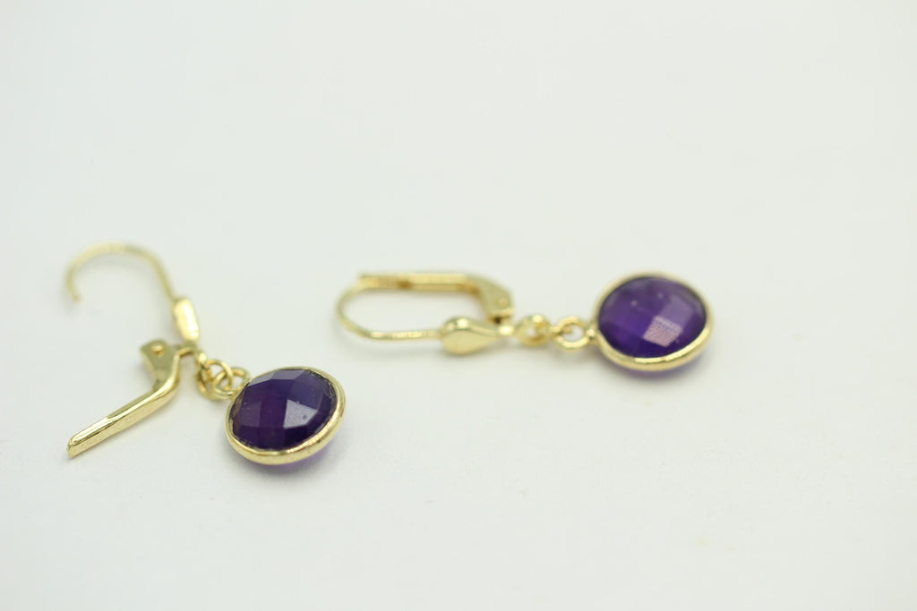 Edle ca 2,9 Carat Amethyst Ohrhänger 925 Silber hochwertig vergoldet Top Edel