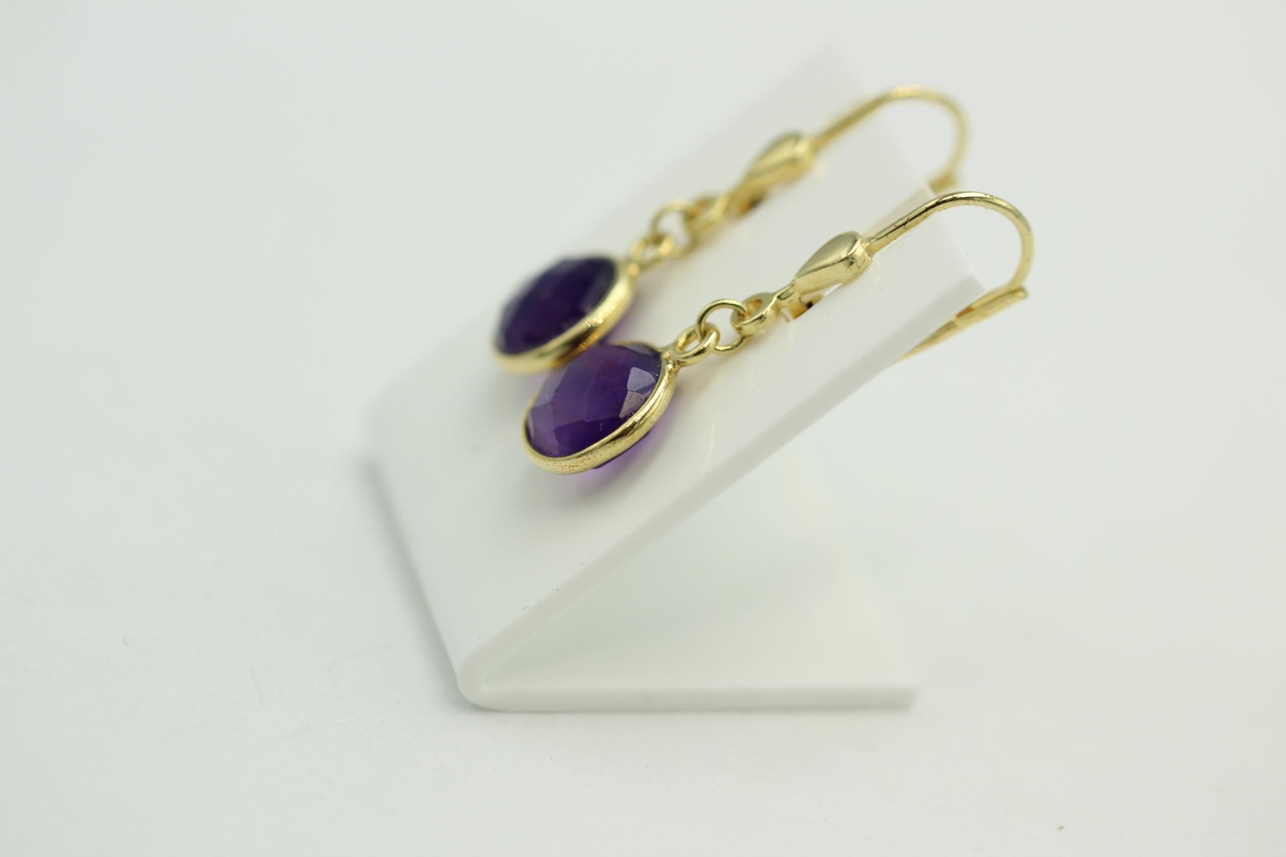 Edle ca 2,9 Carat Amethyst Ohrhänger 925 Silber hochwertig vergoldet Top Edel
