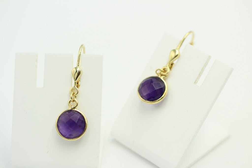 Edle ca 2,9 Carat Amethyst Ohrhänger 925 Silber hochwertig vergoldet Top Edel