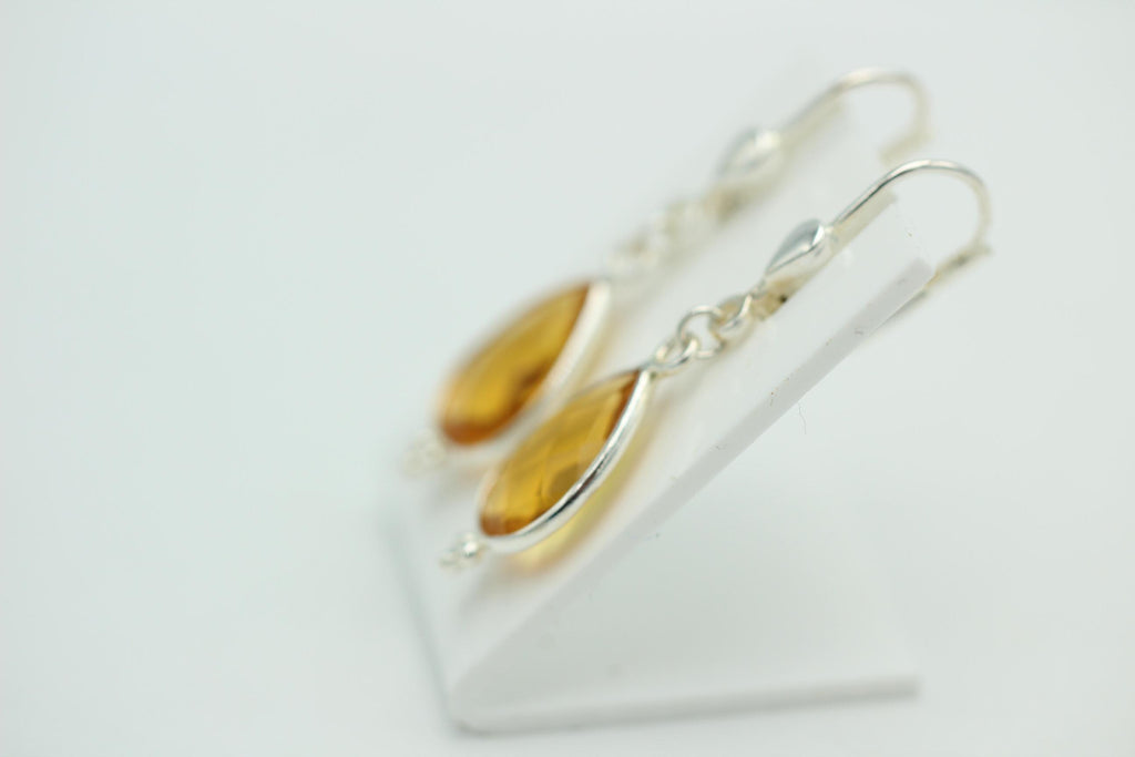 Edle 3,6 Carat gelbe Quarz Ohrhänger 925 Silber Edelsteinschmuck gelber Quarz