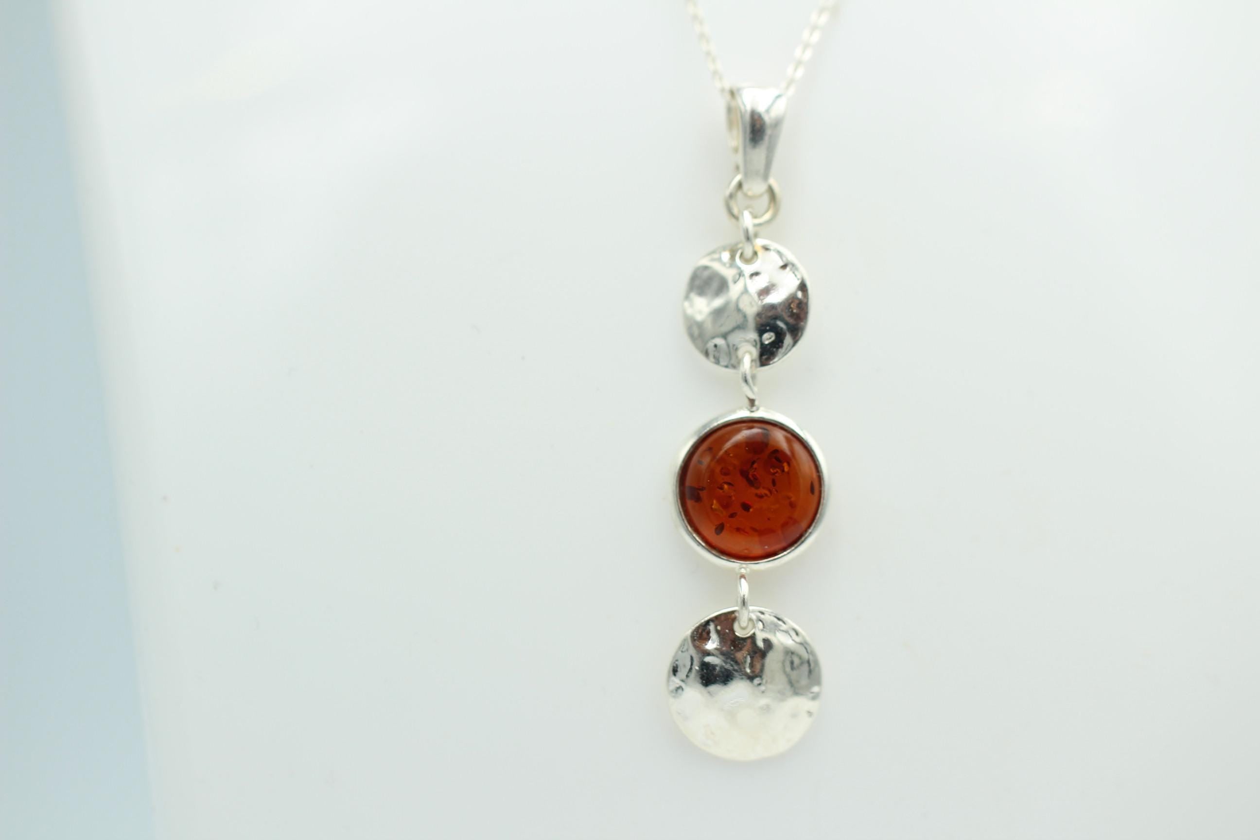 Designer Bernstein Anhänger 925 Sterlingsilber Designschmuck Bernstein