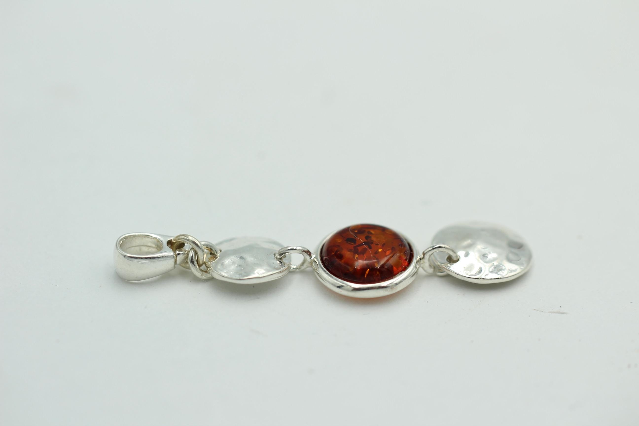 Designer Bernstein Anhänger 925 Sterlingsilber Designschmuck Bernstein