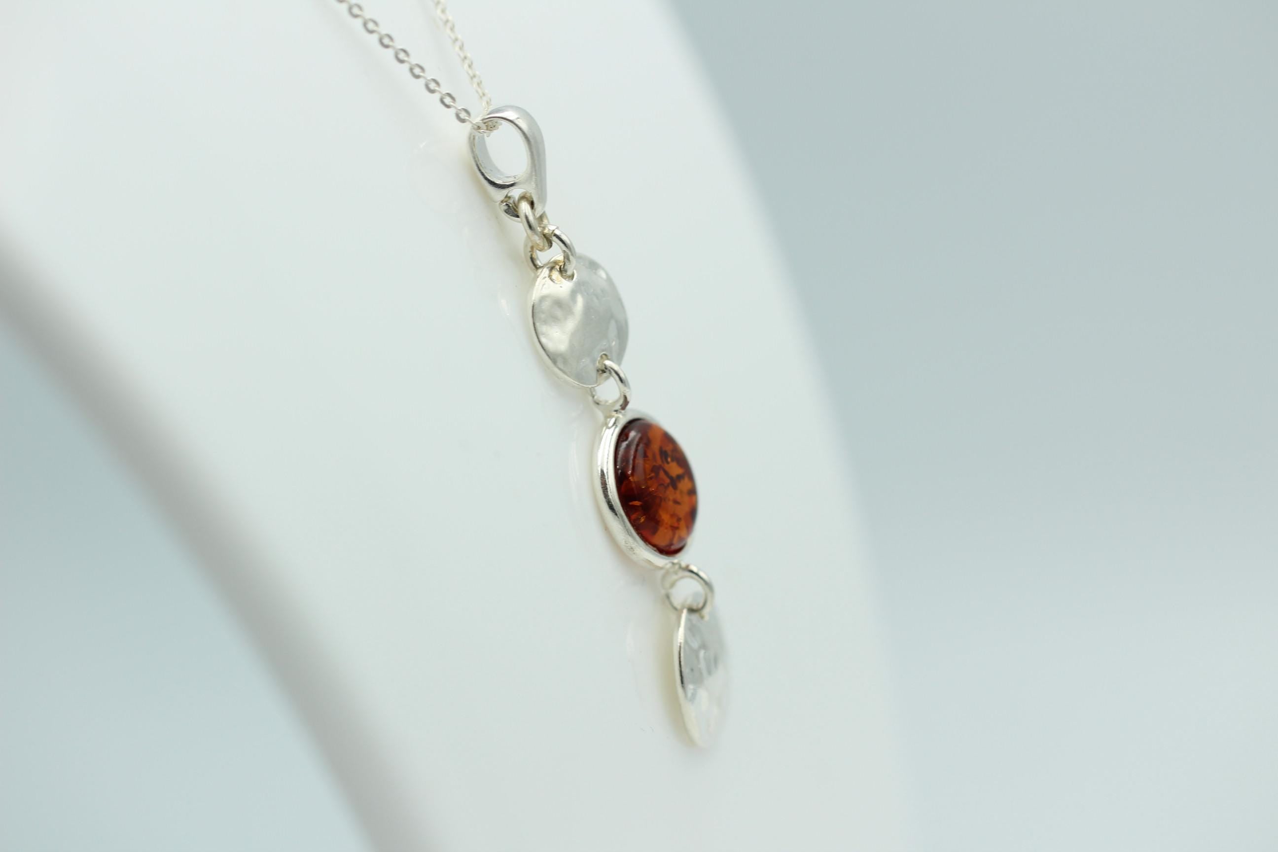 Designer Bernstein Anhänger 925 Sterlingsilber Designschmuck Bernstein