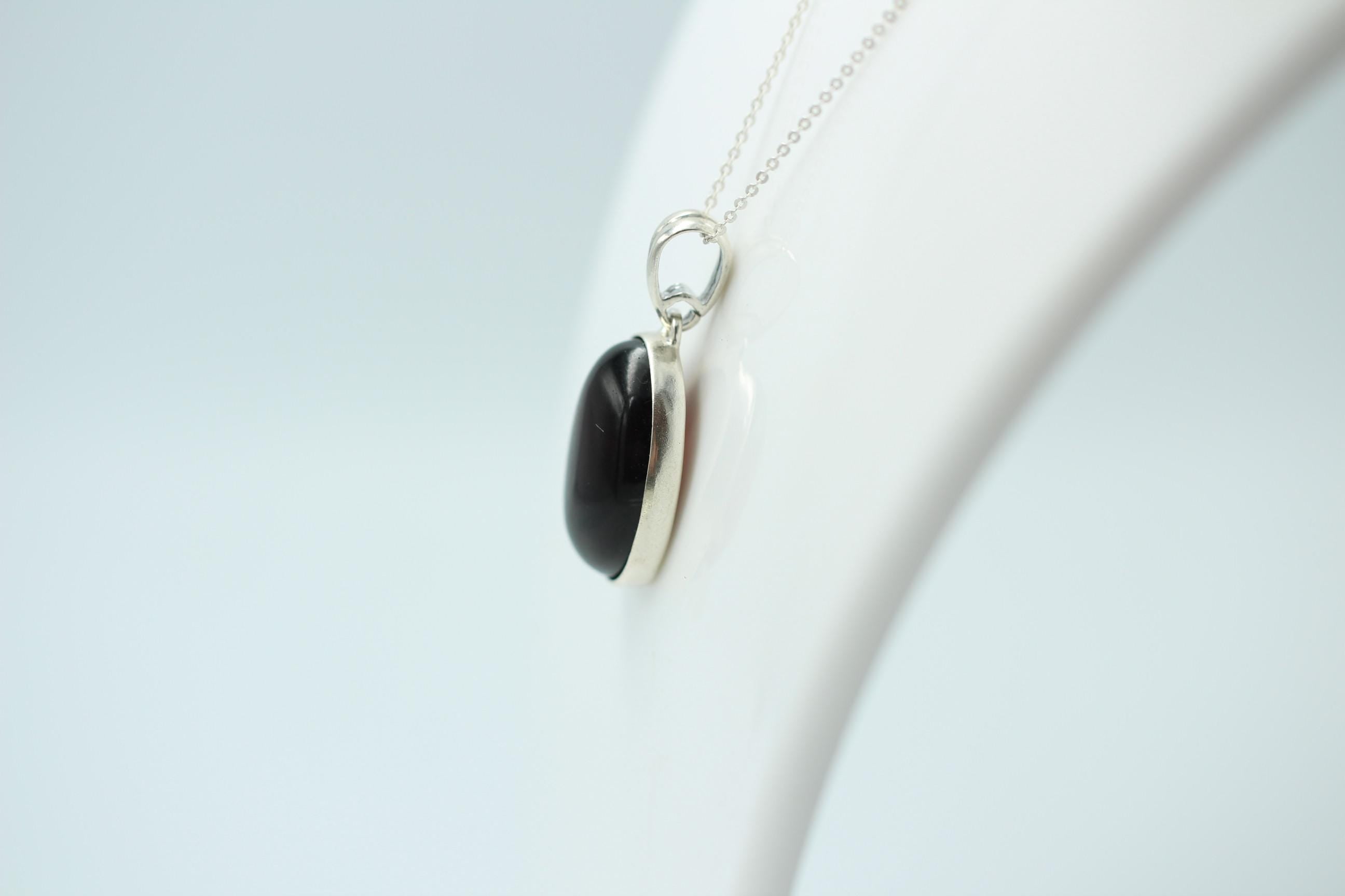 großer Bernstein Design Anhänger 925 Silber Collier Kette Bernsteinanhänger Top