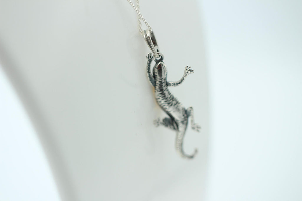 Echsen Anhänger Bernstein 925 Silber Collier Kette Tieranhänger Echse Anhänger