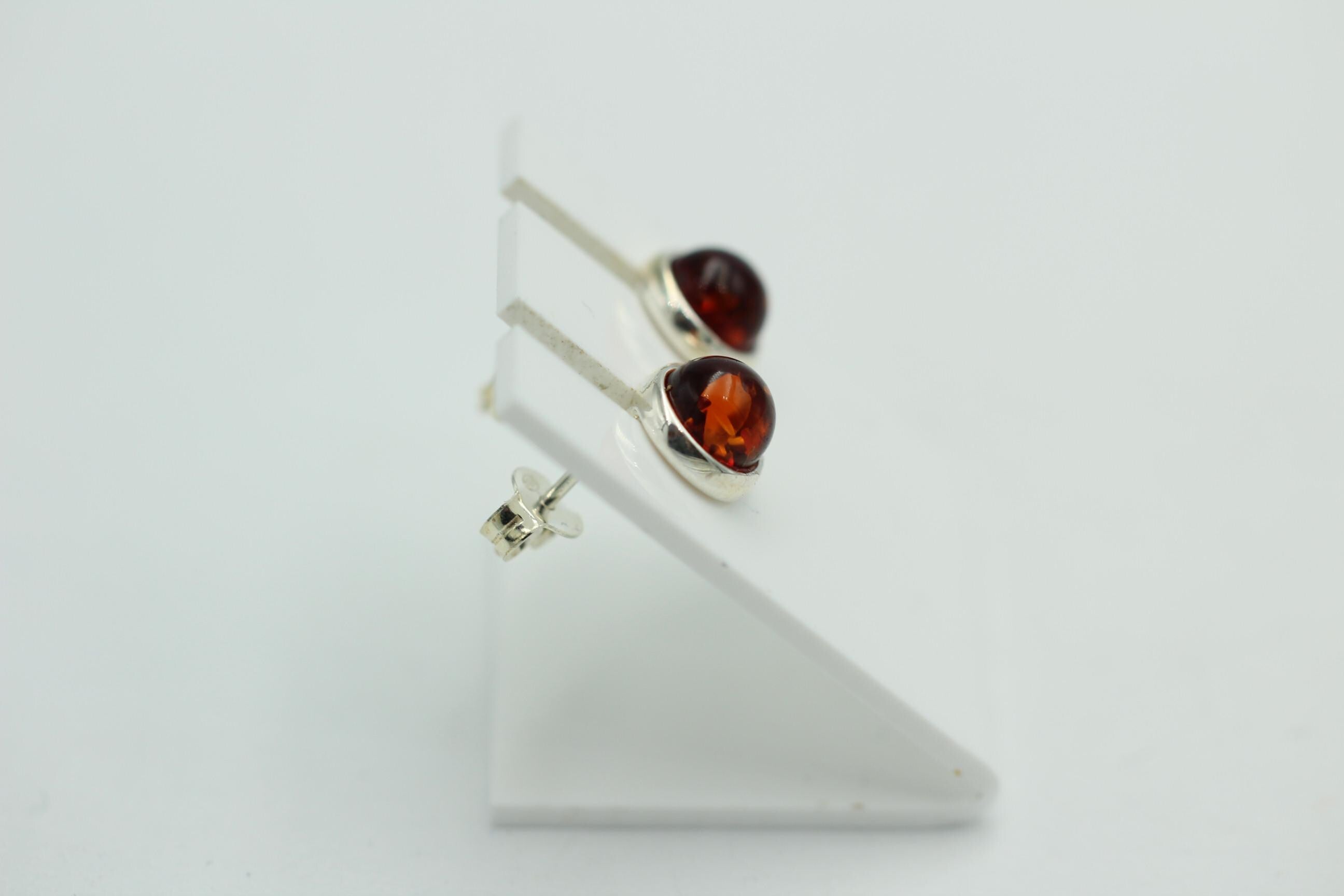 Design Bernstein Ohrstecker 925 Silber Bernsteinohrschmuck Top Edel Bernstein