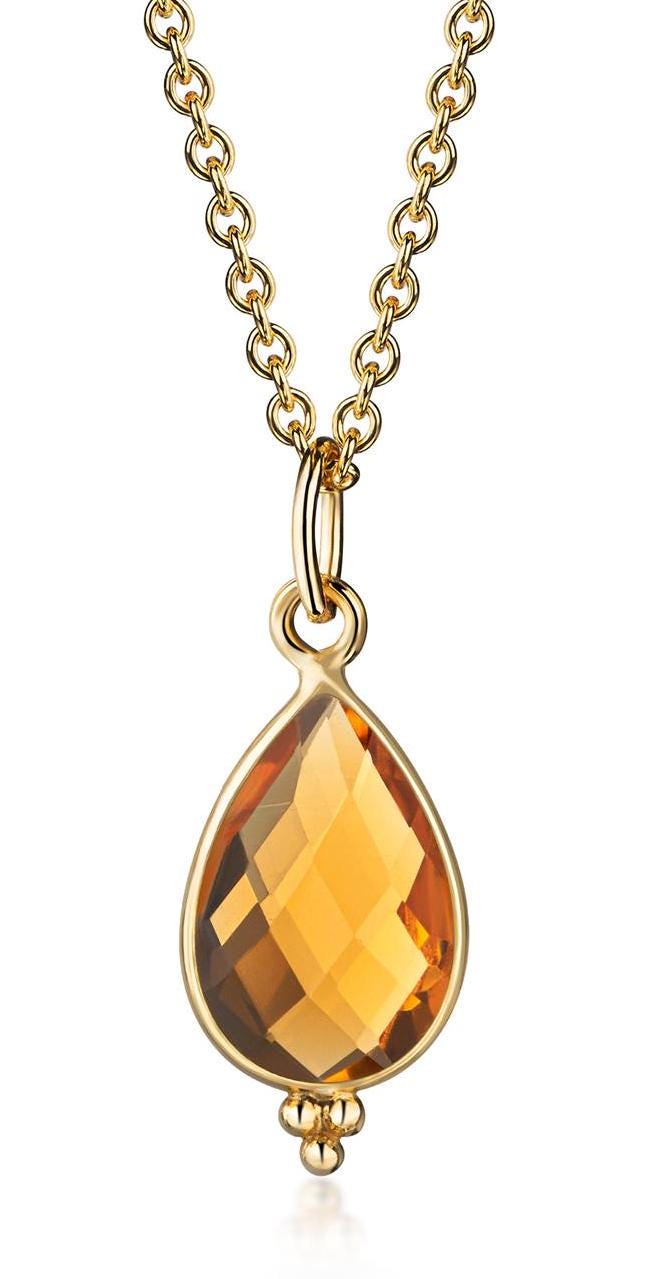 2,2 Carat gelber Quarz Silber 925 hochwertig vergoldet echter gelber Quarz