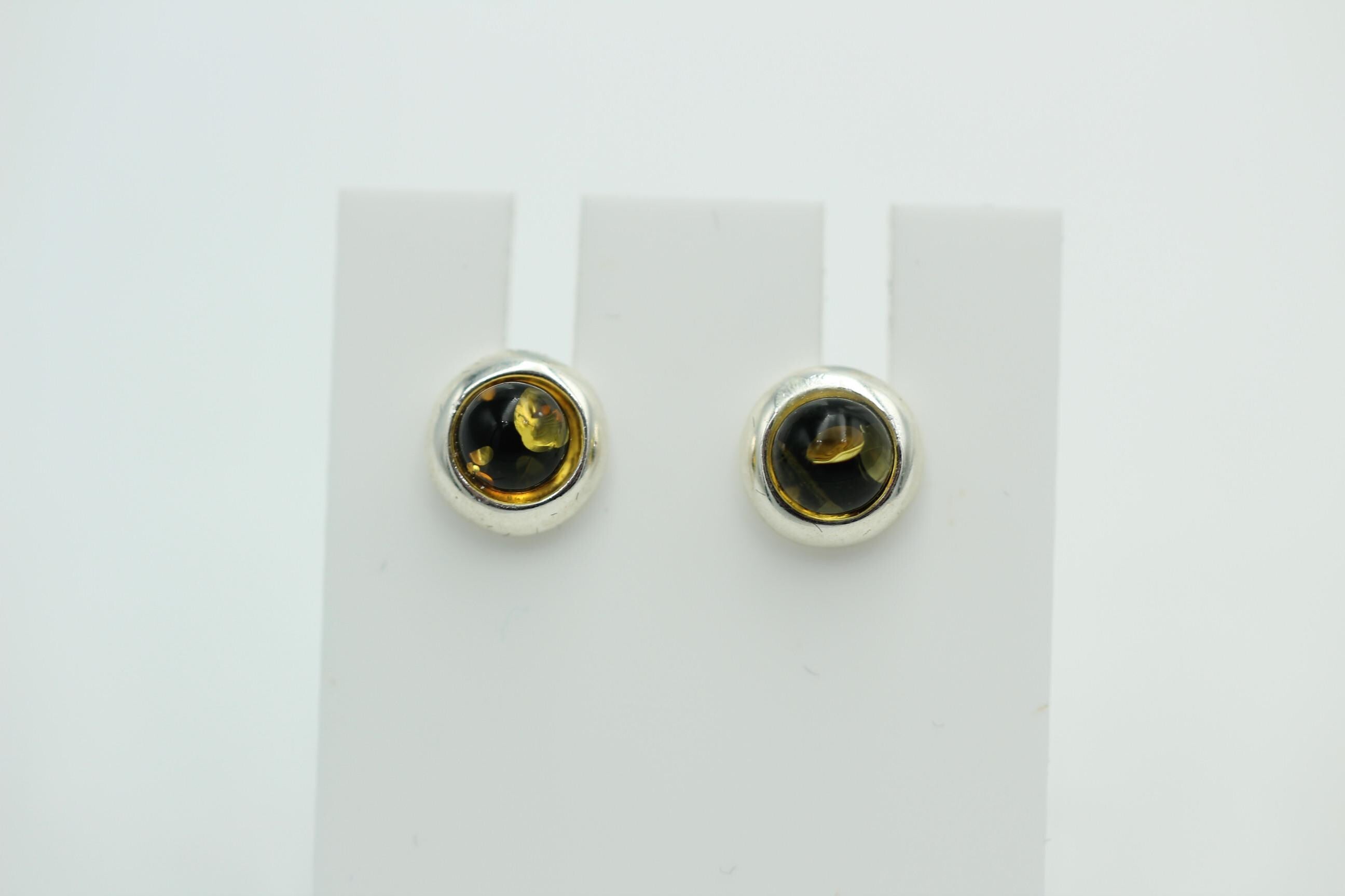 Design Bernstein Ohrstecker 925 Silber Bernsteinohrschmuck Top Edel Bernstein