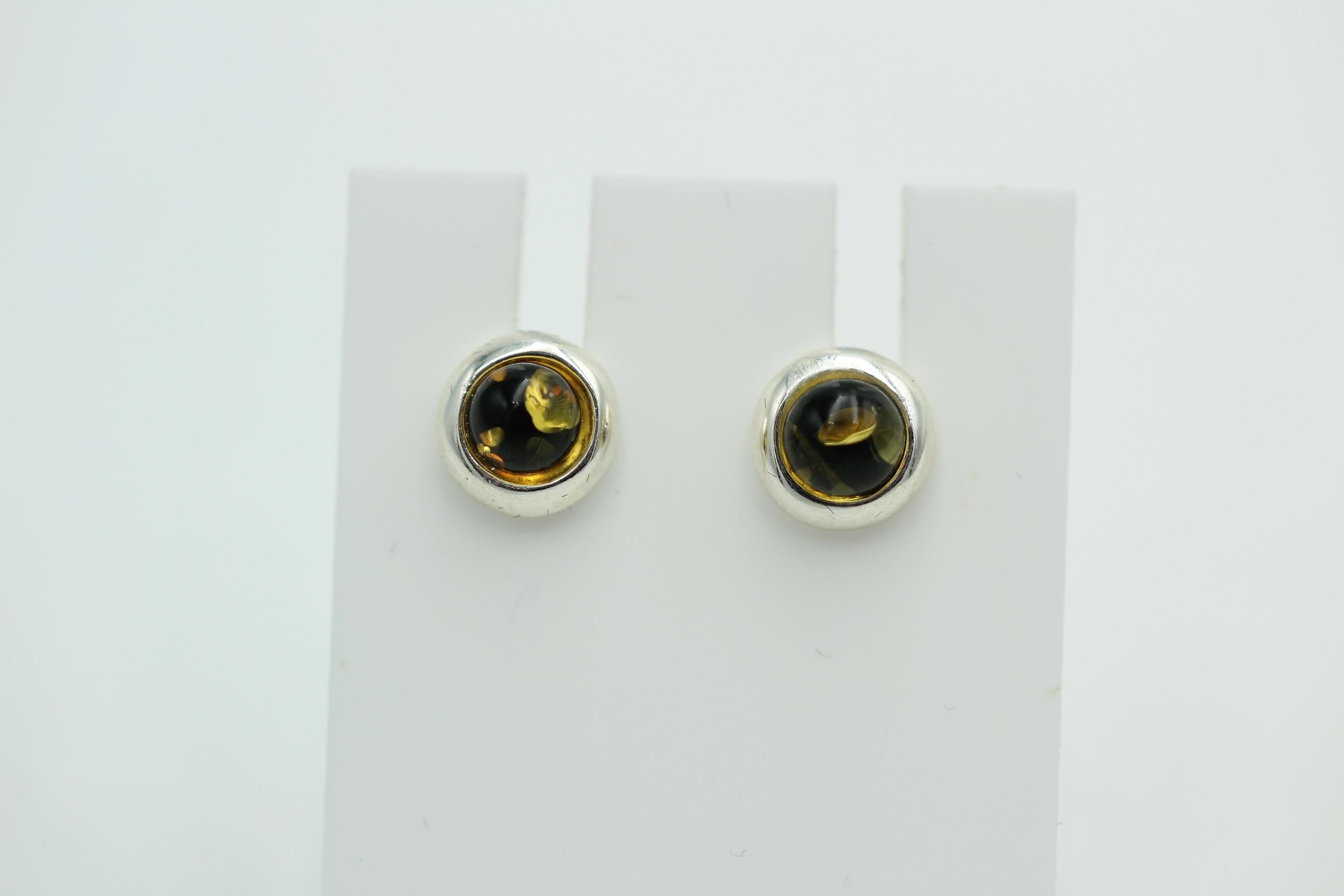 Design Bernstein Ohrstecker 925 Silber Bernsteinohrschmuck Top Edel Bernstein