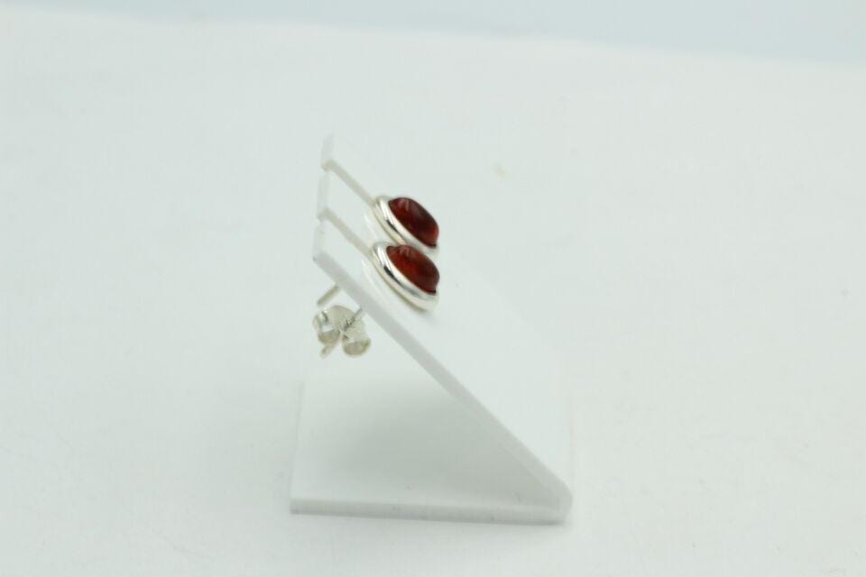 Edler brauner Bernstein Ohrstecker 925 Silber Ohrschmuck Bernstein aus Letland