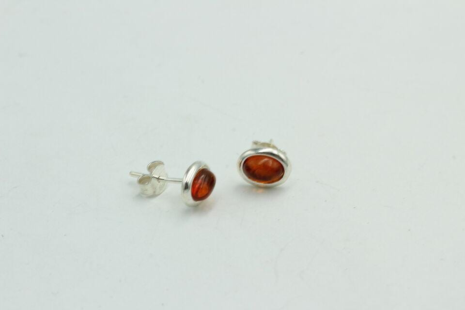 Edler brauner Bernstein Ohrstecker 925 Silber Ohrschmuck Bernstein aus Letland