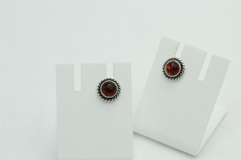 Edle braune Bernstein Ohrstecker 925 Silber Ohrschmuck Bernstein Letland