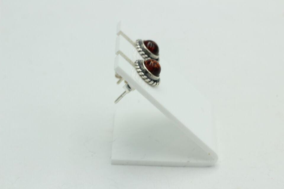 Edle braune Bernstein Ohrstecker 925 Silber Ohrschmuck Bernstein Letland