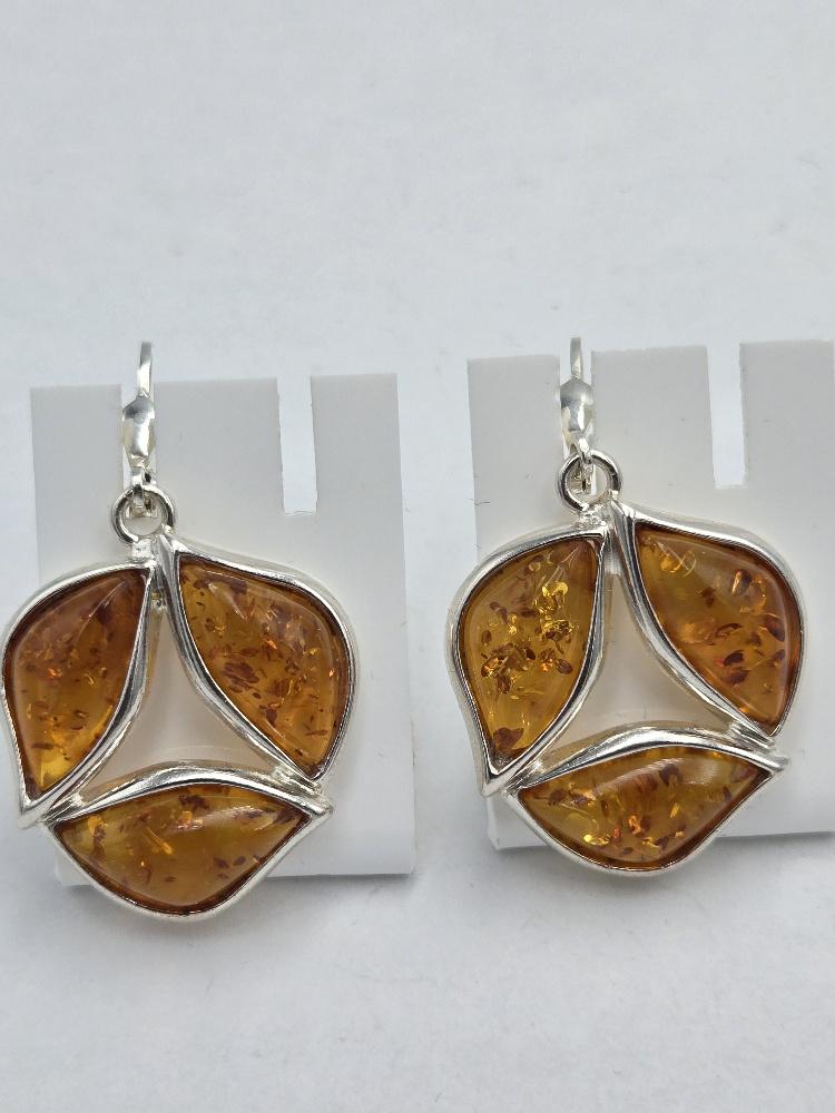 Desing Bernstein Ohrhänger 925 Silber Bersnteinschmuck Silberohrhänger