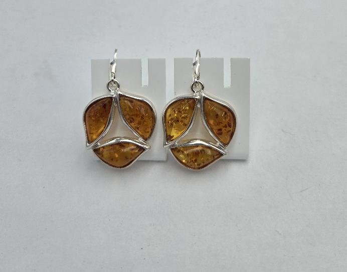 Desing Bernstein Ohrhänger 925 Silber Bersnteinschmuck Silberohrhänger