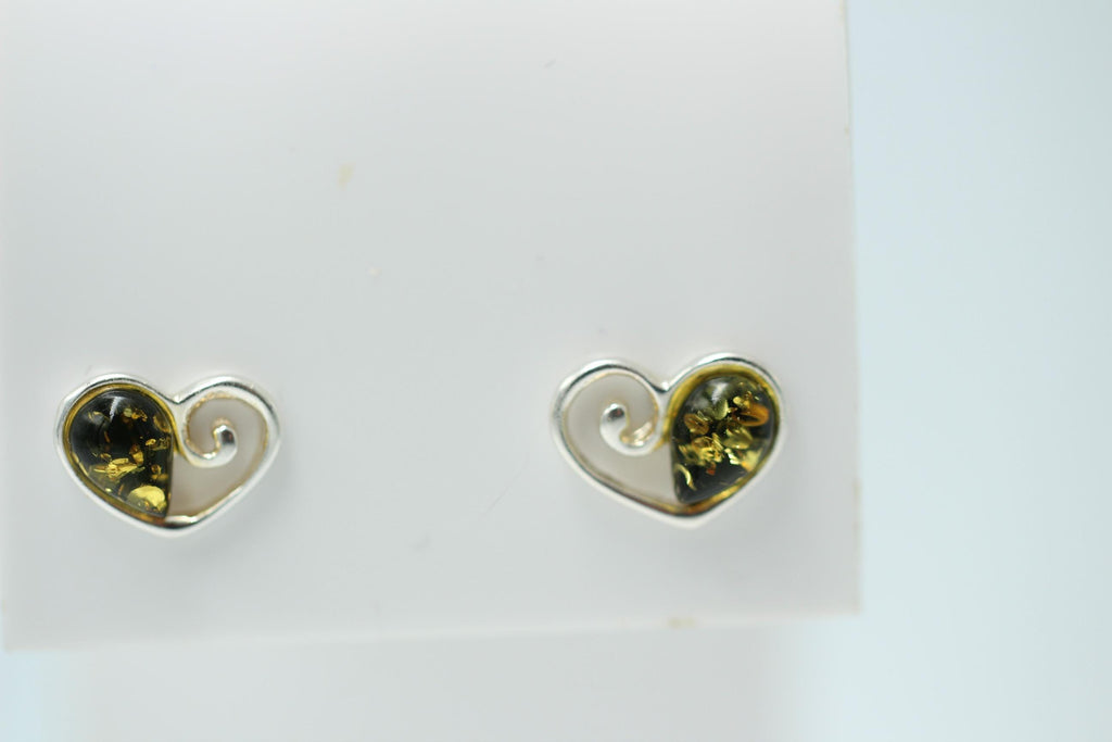 Bernstein Herzohrstecker 925 Silber Herz Bernsteinohrstecker Ohrring Top Edel